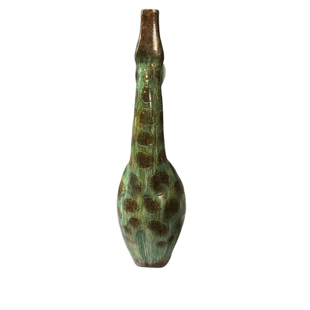 Vintage Giraffe Pottery Vase – Unique Mid-Century Modern Décor - Picture 4 of 10